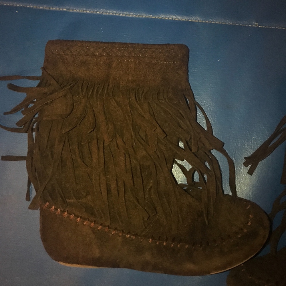 Dark Brown (Girls 4) Fringe Boots
